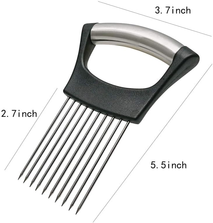 Onion Slice Holder, 2025 Upgraded Stainless Steel Onion Holder for Slicing Lemon Slicer Vegetable Cutter, Kitchen Chopper Slicing Assistant Tool for Meat, Onion, Potato, Tomato (2, D)