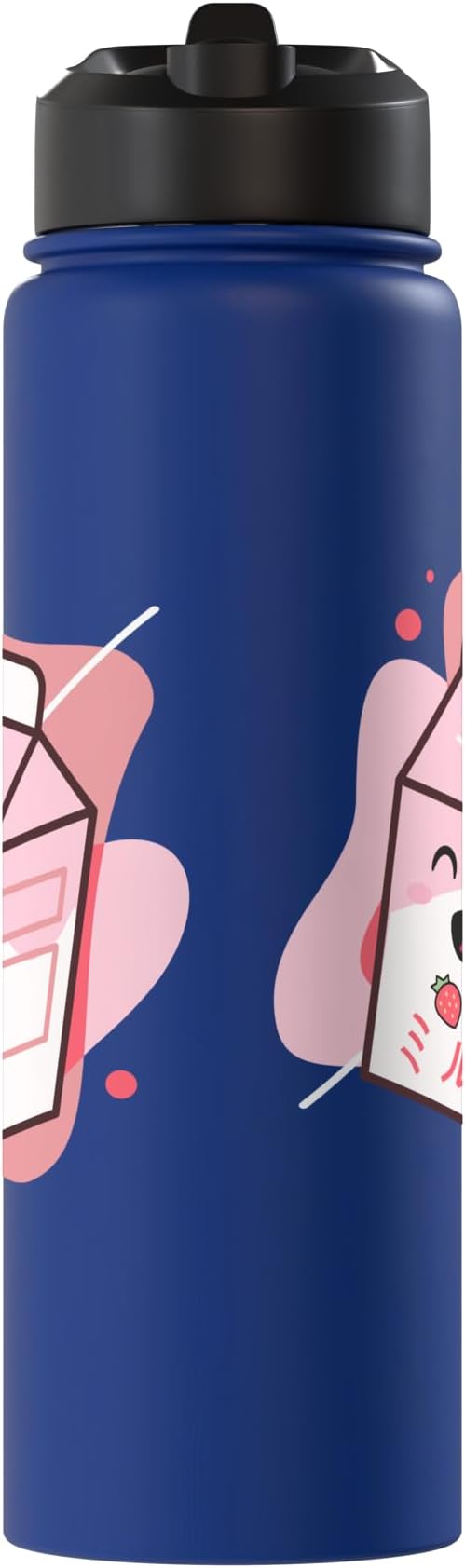 Kawaii Milk Cow Retro Japanese Strawberry Strawberry Milk Stainless Steel Insulated Water Bottle