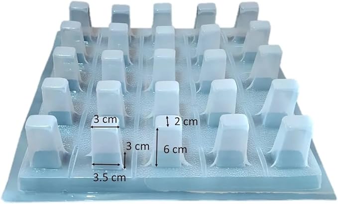 25-Cavity Rectangular Ice Pop Gelatin Mold – Molde para Gelapaletas – 50 mL Popsicle Mold Tray – Plastic Frozen Gelatin Mold – Made in Mexico