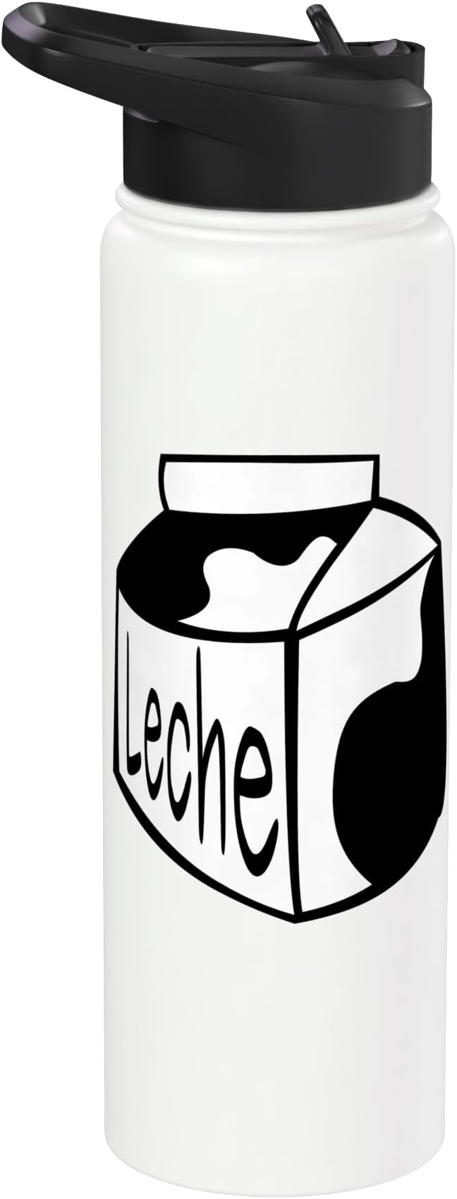 Leche Spanish Milk Carton Dairy Lover Stainless Steel Insulated Water Bottle