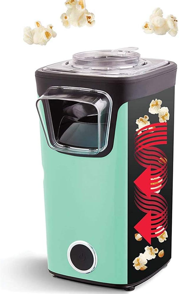 Dash Turbo Pop Popcorn Maker - Theater-Style Popcorn Machine - Comes with Measuring Cup & Butter-Melting Tray - Convenient, Space-Saving Design - 8 Cups, Aqua