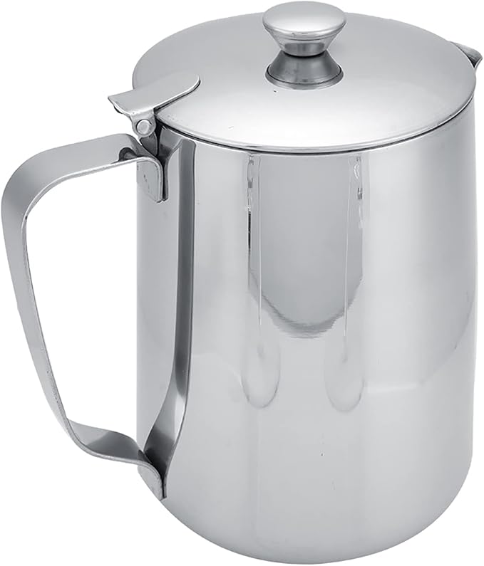 Stainless Steel Milk Frothing Pitcher with Lid for Latte Coffee Art, Small 3oz Creamer Jug, Metal Barista Set, Mini Cup for Health Gear Coffee (1500ML)
