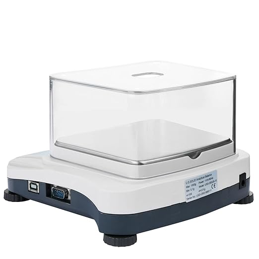 U.S. Solid Precision Lab Scale 1000g x 0.01g- High Precision Analytical Balance w/USB and RS232 Interface, Detachable Draft Shield, Calibration Weight,100-240 VAC