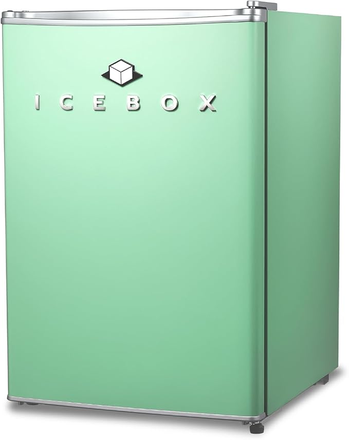 ICEBOX 2.5 Cu. Ft. Compact Refrigerator, ENERGY STAR Certified Small Refrigerator, Single Door Mini Fridge with Chiller Compartment, R600a Refrigerant, IBCR25MNT, Mint Green
