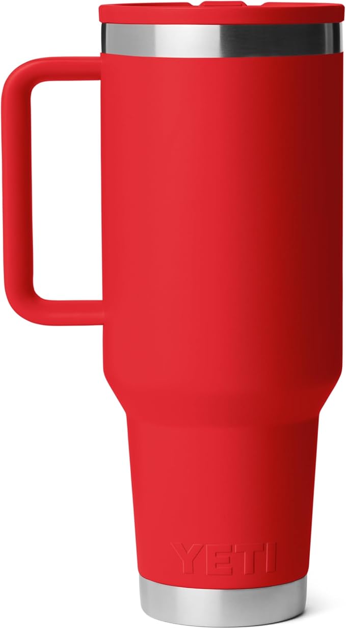 YETI Rambler 40 oz Travel Mug with Flip Straw Lid – Stainless Steel, Vacuum Insulated, Leakproof, Cup Holder Friendly
