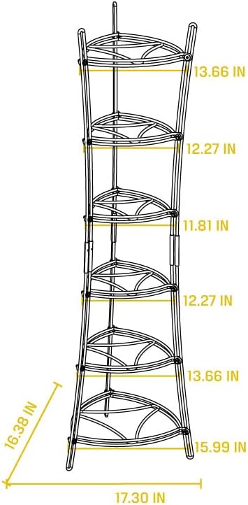 Lodge 6-Tier, Kitchen and Pantry Cast Iron Cookware Storage Organizing Tower, Steel Construction, Matte Black