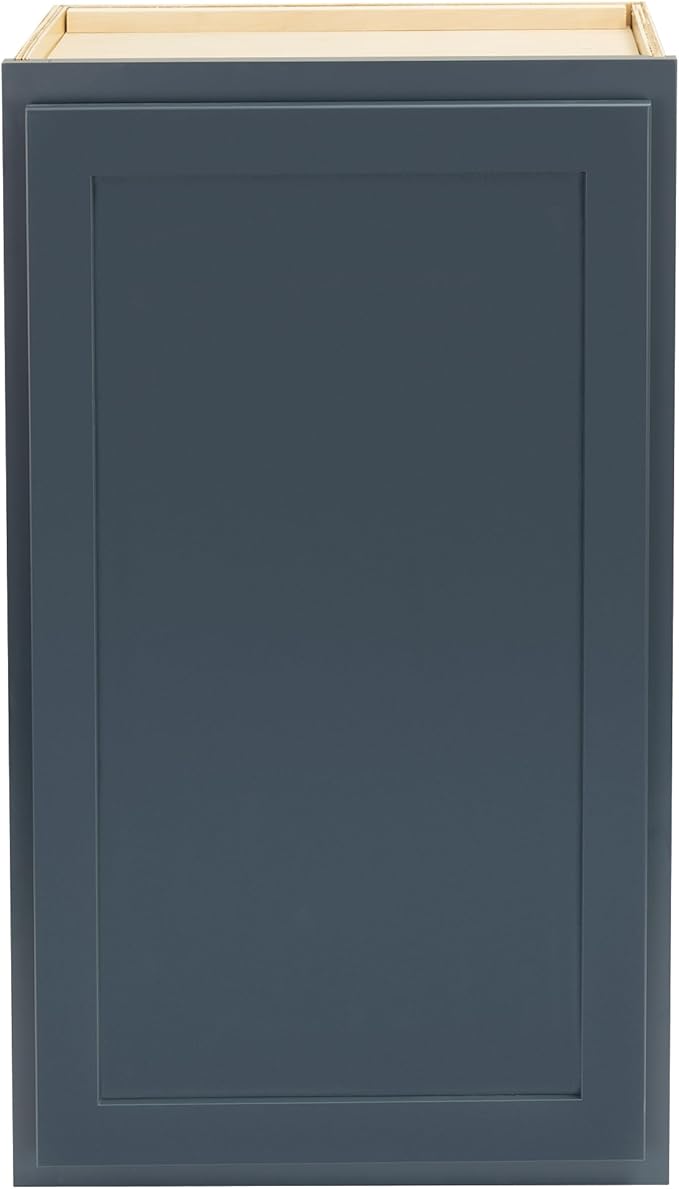 Quicklock RTA (Ready-to-Assemble) 42" Tall Wall Kitchen Cabinets - Shaker Style | 100% Hardwood | Made in America | Soft Close Hardware (Needlepoint Navy, 12''D x 18''W x 42''H)