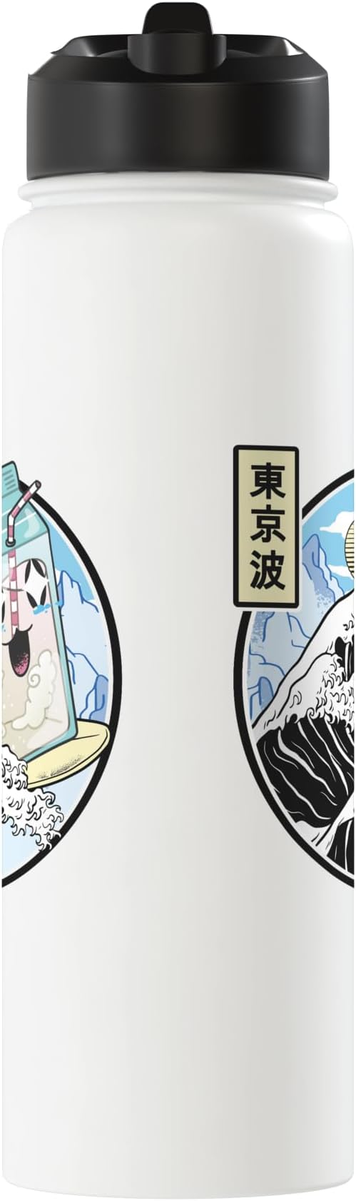 Milk Carton Surfing Great Waves Anime Kawaii Aesthetic Stainless Steel Insulated Water Bottle