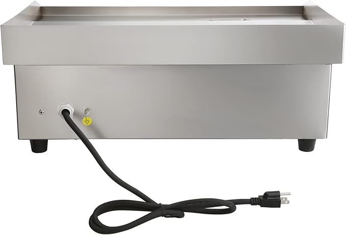 VEVOR Commercial Electric Griddle, 22", 1600W Countertop Flat Top Griddle, Stainless Steel Teppanyaki Grill w/Iron Cooking Plate, 122-572℉ Adjustable Temp Control 2 Shovels & Brushes, 110V