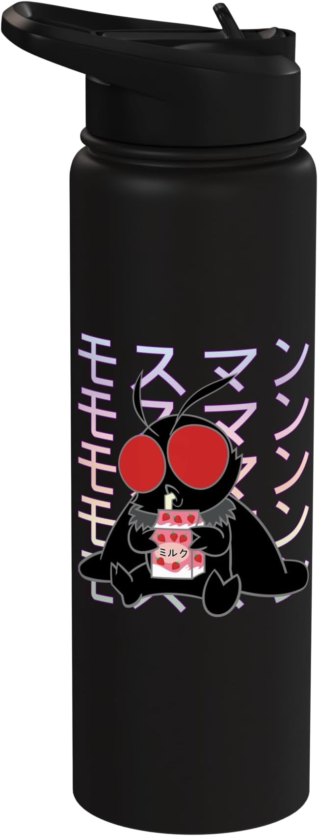 Mothman Kawaii Strawberry Milk Shake Carton Stainless Steel Insulated Water Bottle