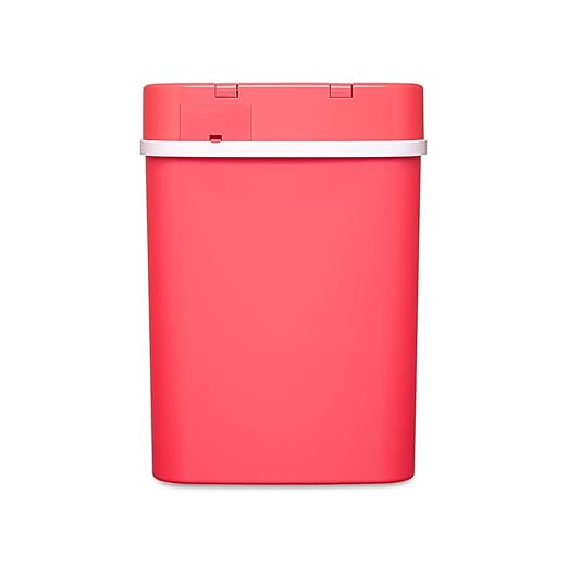 Touchless Motion Sensor Trash Can with Sealing Lid Automatic Soft Close Silent Bathroom Kitchen Office Waste Bin Narrow Rectangular ABS Hands Free Smart Home Garbage Container (Rose)