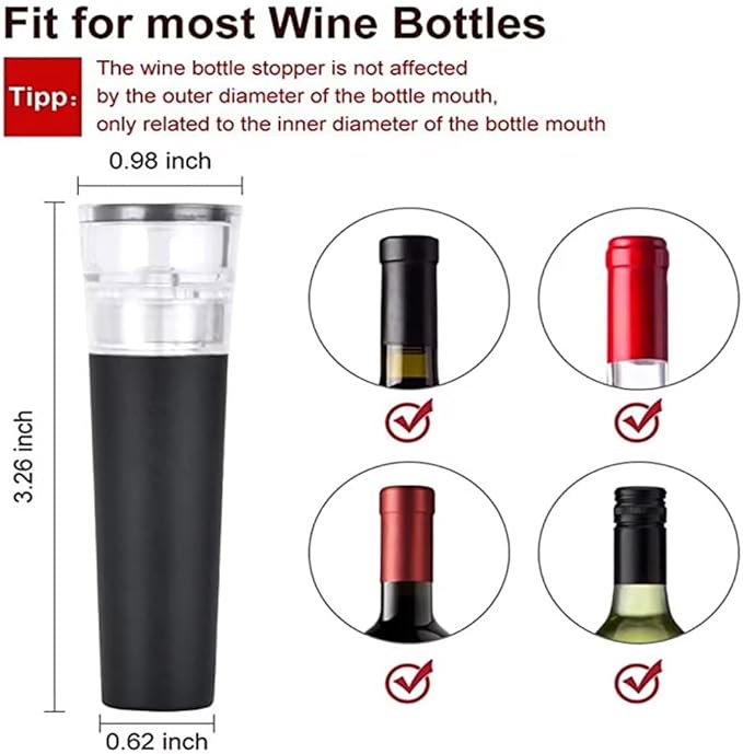 Black Silicone Stopper 1/2/3/4pcs, Wine Bottle Stopper With Built-in Vacuum, Wine Pump, Food Safety Silicone Cap, Vacuum Wine Stopper, Winery Accessories(1pcs)