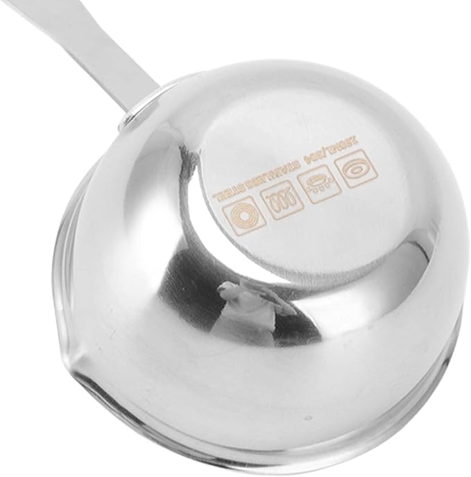 Milltrip Stainless Steel Butter Warmer, 300ml Mini Butter Melting Pot Small Saucepan Milk Warmer Pot with Induction Bottom, Dual Pour Spouts & Cool Touch Handle, Egg Pan for Melting Butterr Heating