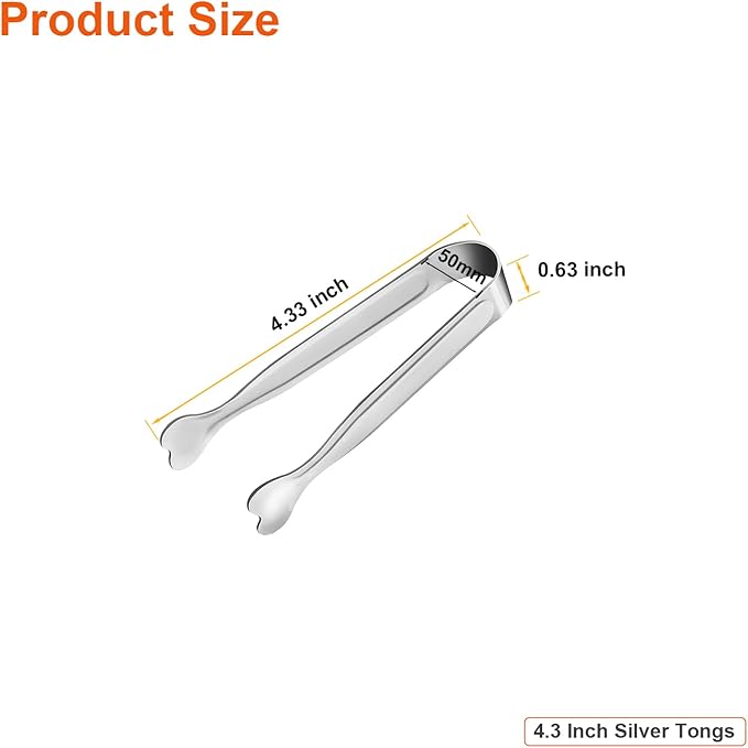 Mini Serving Tongs, Anytrp 18-Packs Stainless Steel Sugar Tongs, 4.3inch Ice Tongs Kitchen Appetizers Tongs for Coffee Bar, Tea Party, Desserts Party, Sugar and Ice Bucket