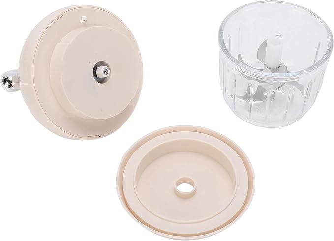 Cordless Baby Food Maker, Electric Garlic Chopper with 350ml Glass Container and 1200mAh Battery, for Preparing Nutritious Meals Fruits Veggies Herbss