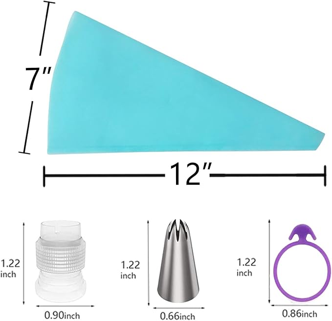 Piping Bags and Tips Set, Cake Decorating Kit Supplies, Frosting Piping Kit for Baking with Pastry Bags and Tips, Standard Converters, Silicone Rings, Reusable Piping Bags for Cookie Icing, Cupcake