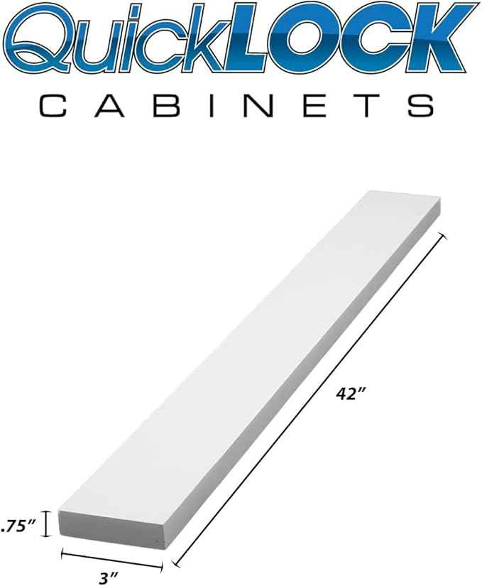 Quicklock RTA (Ready-to-Assemble) 42" Tall Wall Kitchen Cabinets - Shaker Style | 100% Hardwood | Made in America | Soft Close Hardware (Pure White, .75"X3"X42" Filler)