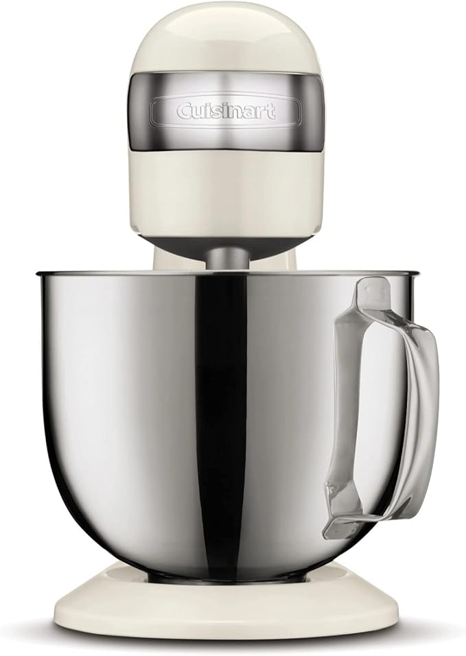 Cuisinart SMD-50CRM Precision Pro 5.5-Quart Digital Stand Mixer with 12-Speeds, 3 Preprogrammed Food Prep Settings, Mixing Bowl, Chef's Whisk, Flat Mixing Paddle, Dough Hook, and Splash Guard, Cream