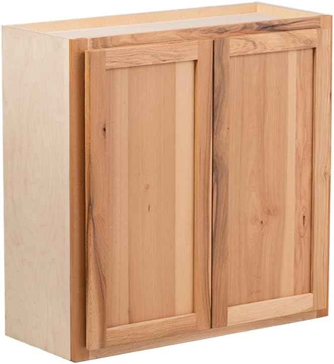 Quicklock RTA (Ready-to-Assemble) 42" Tall Wall Kitchen Cabinets - Shaker Style | 100% Hardwood | Made in America | Soft Close Hardware (Rustic Hickory, 12" D x 36" W x 42" H)