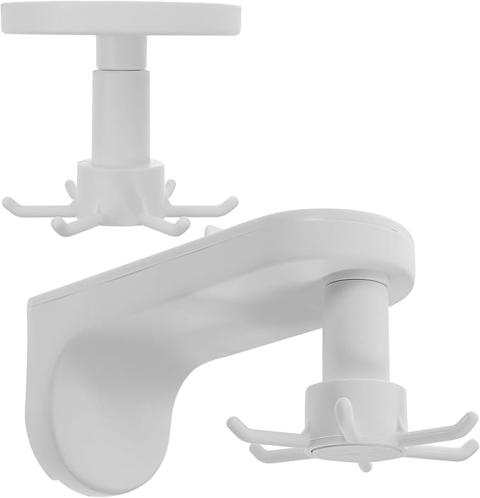 SUPVOX 2pcs Nail-Free Adhesive Kitchen Utensil Hooks with 360° Rotatable Six-Claw Design, Plastic Wall and Ceiling Mounted Storage Organizer for Cooking Tools and Sundries