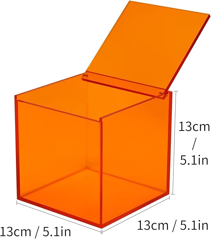 Coffee Capsule Storage Box Coffee Pod Holder Organizers Accessories Anti Dust Durable Clear Acrylic Box for House and Office Use, Orange, 5x5 In