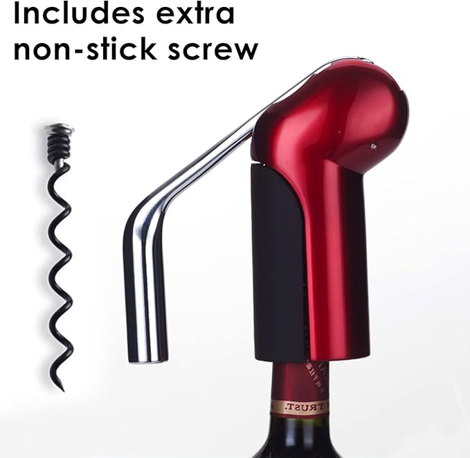 KAYCROWN Wine Bottle Opener - Vertical Lever Corkscrew Wine Opener with Foil Cutter & Extra Screw, Manual Handheld Wine Corkscrew with Ergonomic Lever Pump