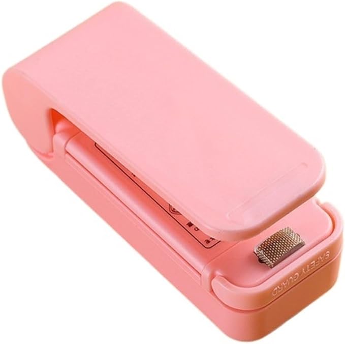 Sealing Machine, 6pcs Mini Heat Bag Packaging Sealer Portable Plastic Bag Clip Sealing Machine Food Storage Sealer Snack Sealer Kitchen Helper(Pink)