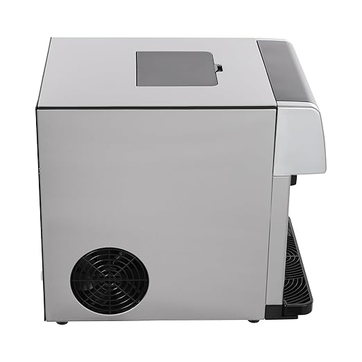 Countertop Ice Maker Dispenser, 2-in-1 Portable Ice Water Maker Stainless Steel Dual Function Self-Cleaning Touch Visual Window Screen Ice Makers with Water Dispenser for Home Kitchen Office