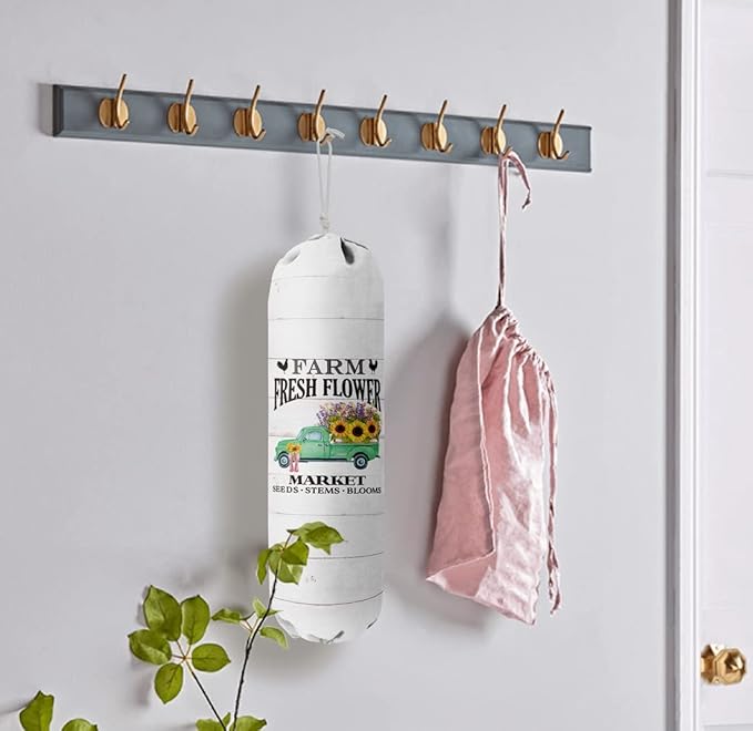 Grocery Bag Holder Organizer, Wall Mount Storage Container Dispenser - Farmhouse Kitchen Gifts for Mom, Housewarming, Family, Friends, Women, Grandma