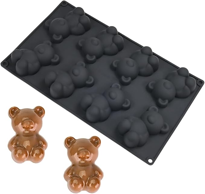 3D Silicone Mold Bear, Mousse Cake Baking Molds, Fondant Mould for Baking Cake, French Dessert Mould for Pastry Chocolate, Soap and Ice Cream (B_ Bear)