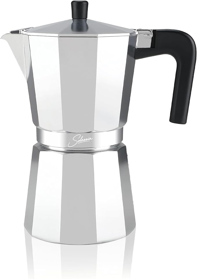 9 Cup Stovetop Espresso Maker Italian Moka Pot, Stove Top Cuban Coffee Maker, Greca Mocha Pot(Basic, 15 oz/450ml)