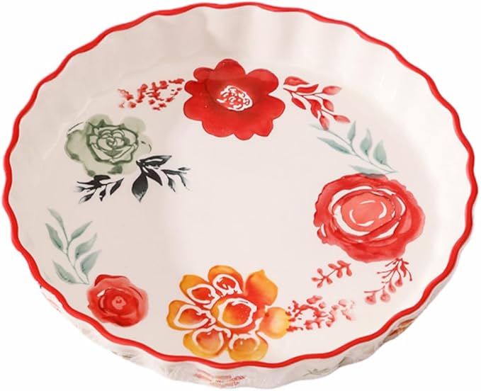 Pie Pans, 11 Inches Ceramic Quiche Pans, Round Pie Tins for Pie, Pizza, Cake, Dinner, Banquet,Oven Safe