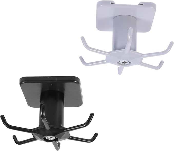 2pcs Wall Mounted Kitchen Utensil Hooks Set Punch Spatula and Spoon Organizer Rack with Space Saving Design Kitchen Spoon Hook Holder for Wall Storage Black and White