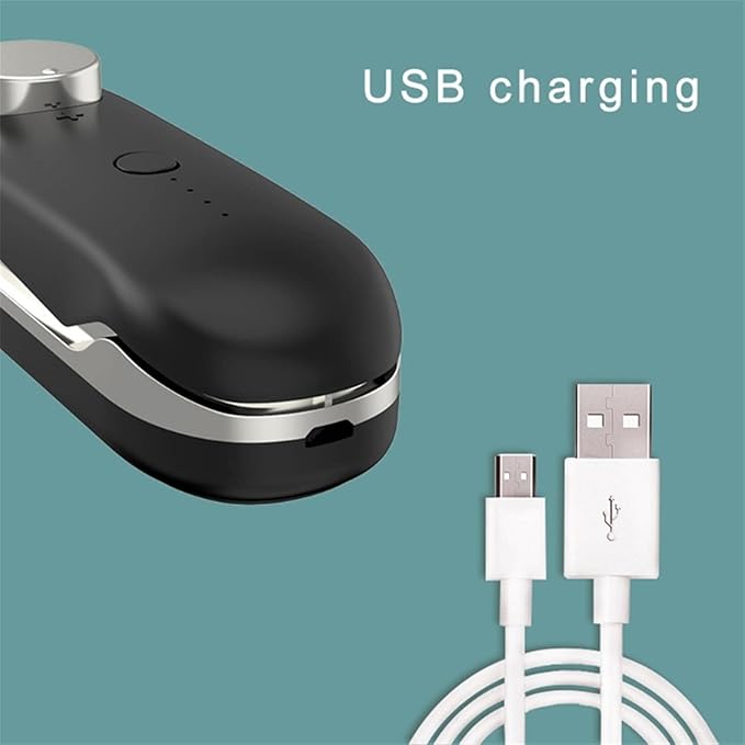 Cup Can Sealer Sealing Machine Bag Seaming Automatic Adjustable Mini Portable Heat,USB Rechargeable Handheld Heating Food Storage Plastic Clip with Magnet