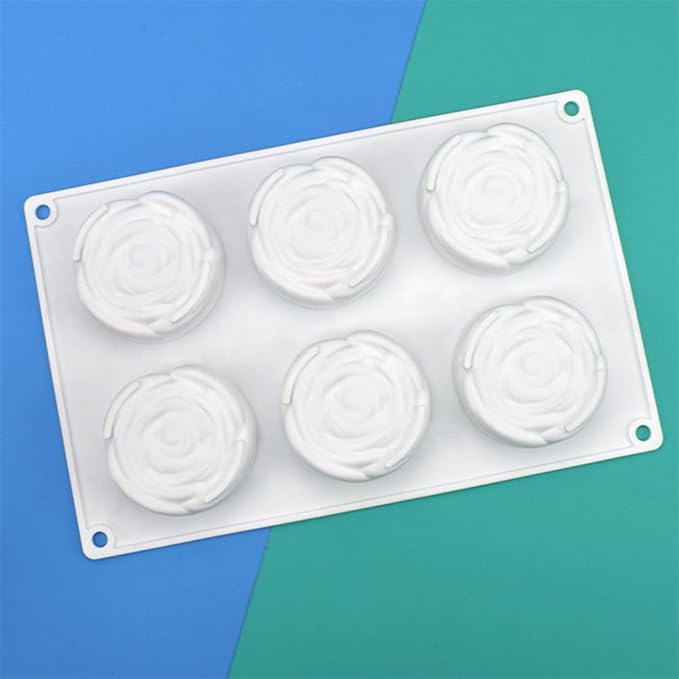 Flower Silicone Cake Ice Cream Chocolate Mold Soap Silicone Molds 3D Cupcake Bakeware Baking Dish Cake Pan (Flower K_10.72 X6.8 X1 inch)