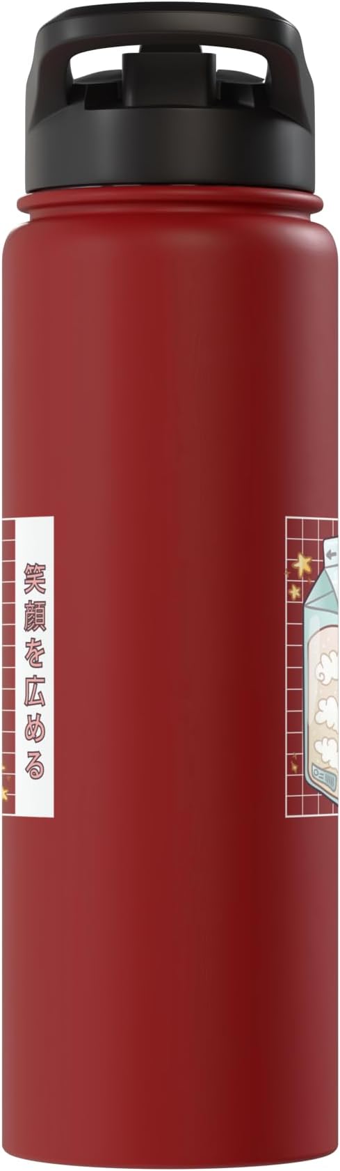 Cute Milk Carton Kawaii Japanese Stars Clouds Stainless Steel Insulated Water Bottle