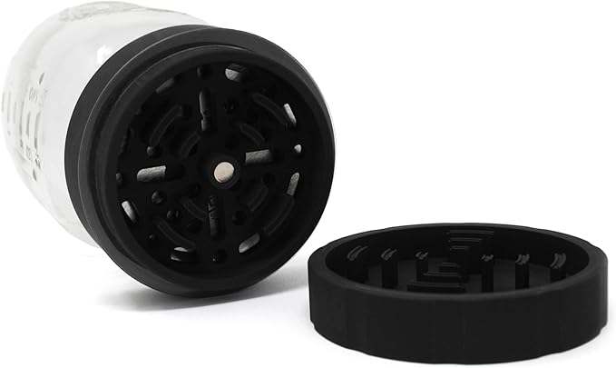 Homegrown Jar Head - 2 Piece Ball Mason Jar Herb & Spice Grinder - Black