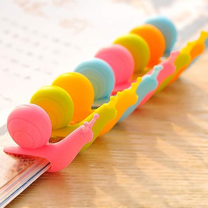 10-Pack Silicone Snail Tea Bag Clips - Cute Colorful Cup Edge Holders for Tea Bags