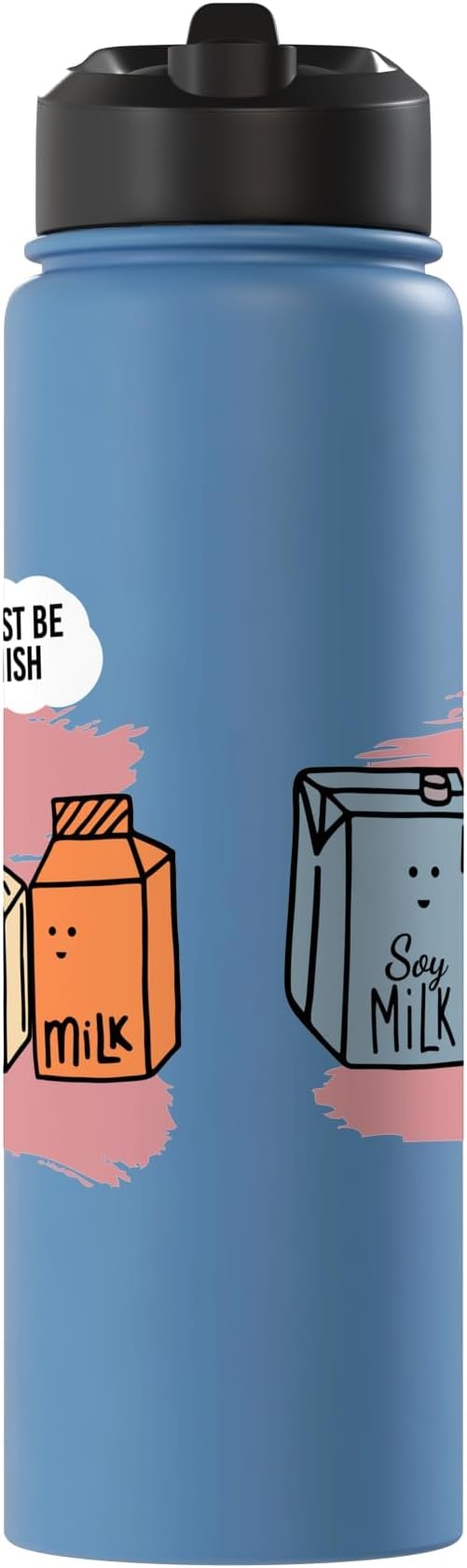 He Must Be Spanish I Milk Soy Milk Milk Carton Fun Soy Stainless Steel Insulated Water Bottle