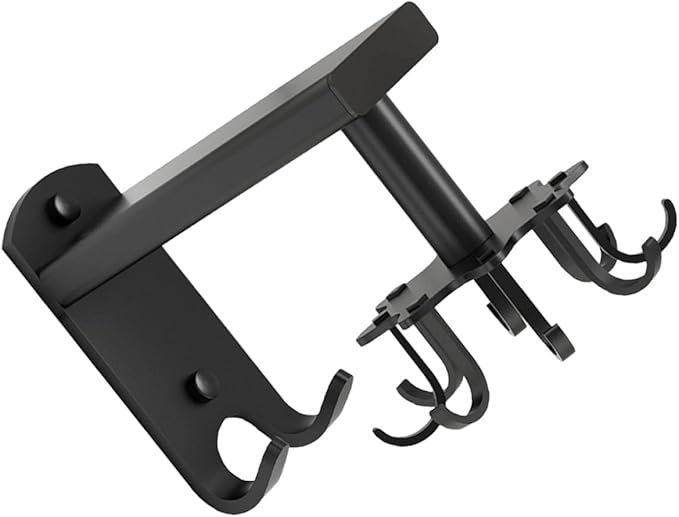 Zerodeko Rotatable 8-Claw Kitchen Utensil Hooks, Thickened Black Space Aluminum Wall Hooks for Hanging, 360° Swivel Multifunctional Hanging Organizer for Home Kitchen Storage