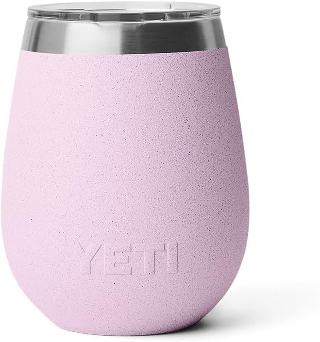 YETI Rambler 10 oz Wine Tumbler, Vacuum Insulated, Stainless Steel with MagSlider Lid, Cherry Blossom