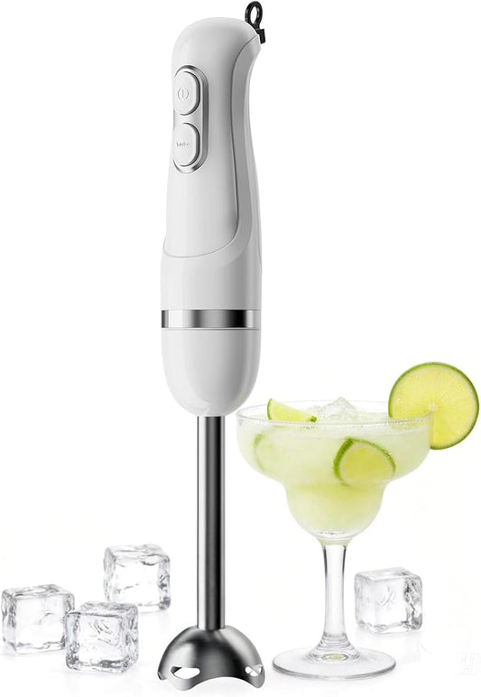 Turelar Immersion Blender Handheld, Corded Electric Blenders Portable Stick Mixer with 2 Mixing Speed and Stainless Steel Blades Emulsifier for Effortless Blending Soup, Smoothies, Puree or Baby Food