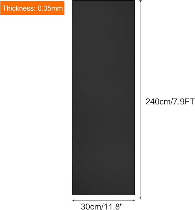uxcell 11.8IN x 7.9FT Silicone Baking Mat Rolls, Heat Resistant Baking Mats, Non-Stick Pastry Mats, Non-Slip Countertop Mats, Refrigerator Liners Black