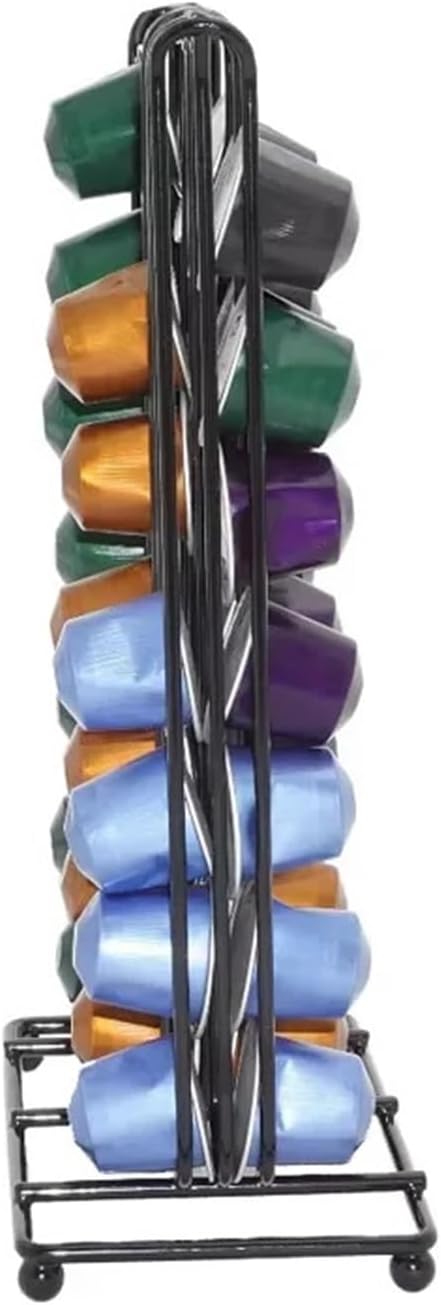 Coffee Capsule Holder Rotating Coffee Pod Rack Carousel Storage Capsule Stand Holder, Compatible For Dolce Gusto,(Black 1pcs)