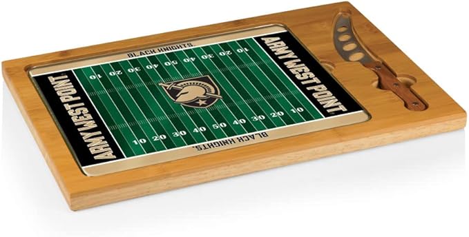 PICNIC TIME NCAA Icon Glass Top Cutting Board & Knife Set, Cheese Boards Charcuterie Boards, Serving Platter, (Parawood & Bamboo)