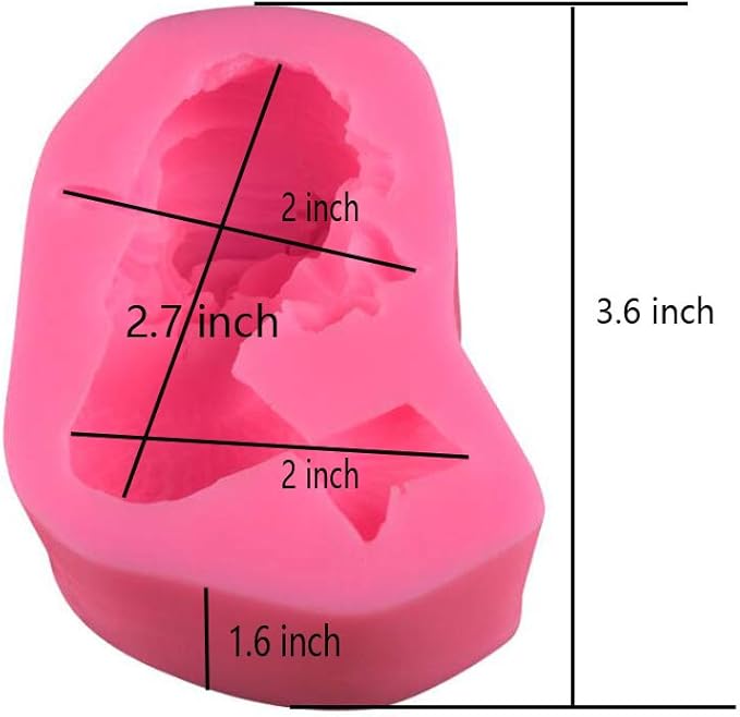 OBTANIM Silicone Mermaid Fondant Mold Cute 3D Sleeping Baby Girl Mould Cake Topper DIY Decoration Baking Tool for Sugarcraft, Chocolate, Candle, Soap Making and Crafting