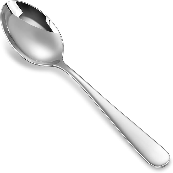 KEAWELL Premium Louise Spoons Set, Set of 4, 18/10 Stainless Steel, Exceptional mirror finish, Dishwasher Safe (7.6" Dinner Spoon)