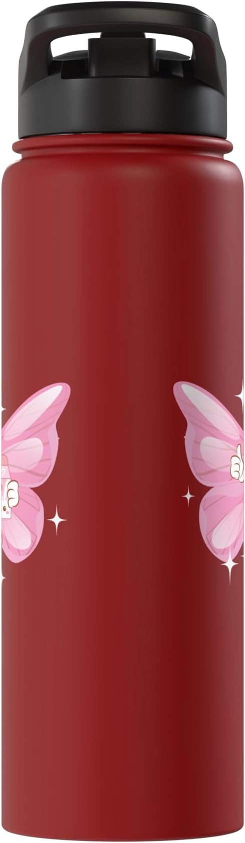 Butterfly Kawaii Strawberry Milk Shake Carton Stainless Steel Insulated Water Bottle