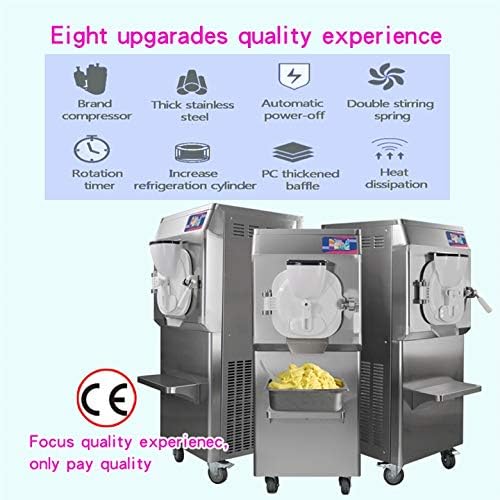 Kolice ETL Certificate Commercial Hard ice Cream Machine Gelato ice Cream Making Machine Italian Water ice Maker-Italy Designed Extra Strong Door, 9-11 Gal Per Hour