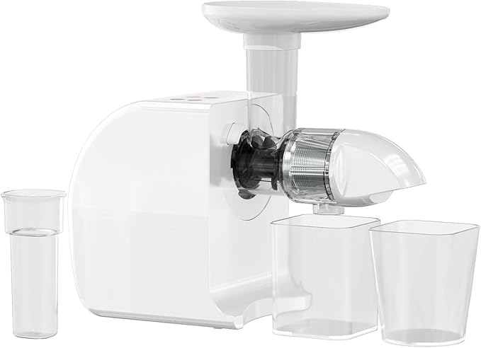 MegaWise Cold Press Slow Masticating Juicer – Quiet Cold Press Technology, Dual-Speed Modes, High-Yield Fruit & Vegetable Extractor, Quick-Clean Parts, White
